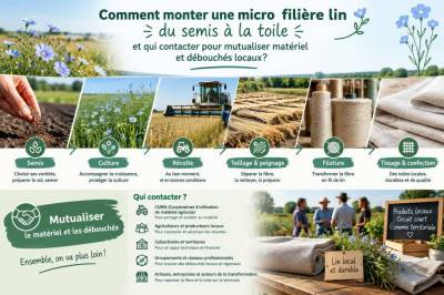 Comment monter une micro‑filière lin du semis à la toile et qui contacter pour mutualiser matériel et débouchés locaux