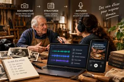 Comment documenter, structurer et diffuser les récits d'anciens artisans pour créer un podcast patrimonial attractif